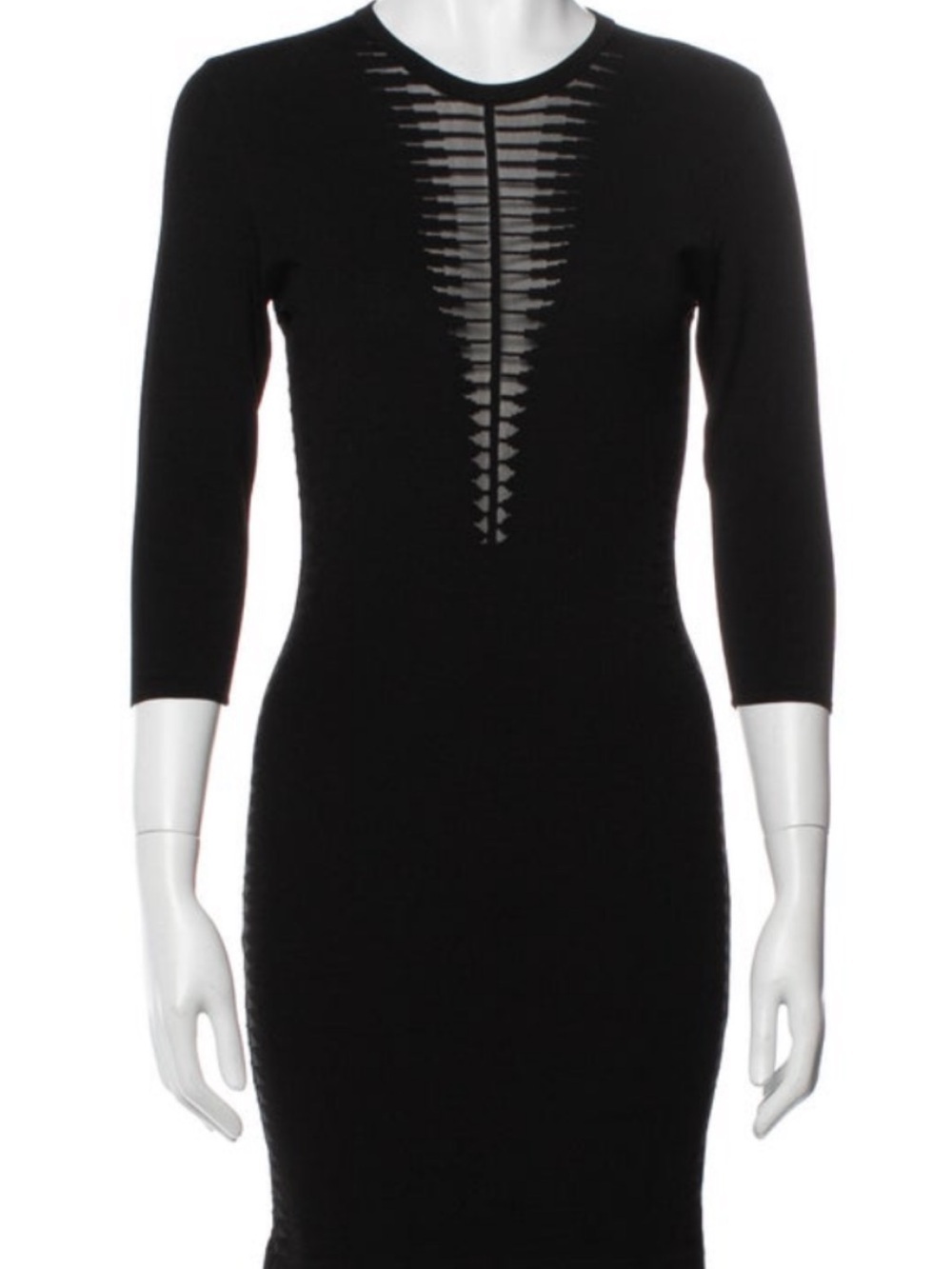 Alexander McQueen Black Cutout Sheath Mini Dress